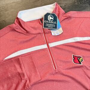 Crable Louisville Cardinals 1/4 Zip Long Sleeve Pullover Sweatshirt Light Sz XXL